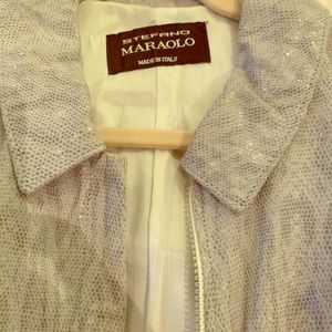 Faux snake patterned leather jacket made in Italy